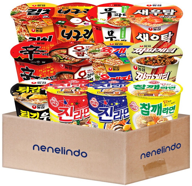 컵라면 큰사발 12종 (농심_김치1 너구리얼큰1 무파마1 새우탕1 신라면1 오짬1 육개장1 짜파게티1 튀김우동1 오뚜기_진매1 진순1 참깨1), 1박스