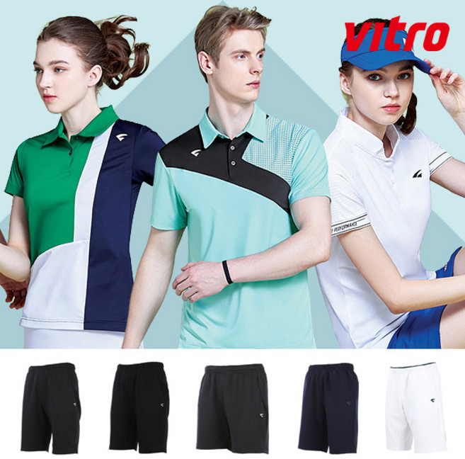 비트로 남성 여성 반팔 티셔츠 반팔 반바지 배드민턴복 게임웨어