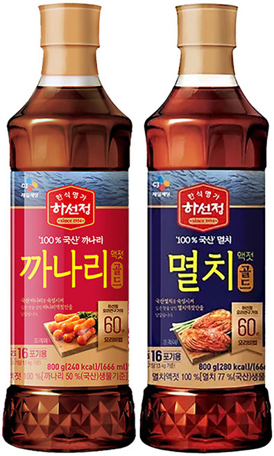 하선정 멸치액젓800G+서해안 까나리액젓800G, 1개