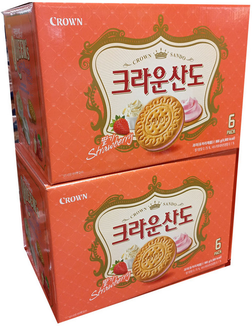크라운 산도 딸기크림치즈맛, 2개, 크라운산도 딸기