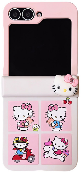 아펙시움 갤럭시 z플립5 z플립6 z플립7 힌지보호 맥세이프 낙상 방지 휴대폰케이스 흩어진 고양이