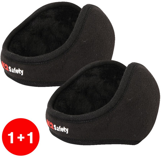 K2 [1+1] 정품 겨울용 귀마개, 검정, 2개