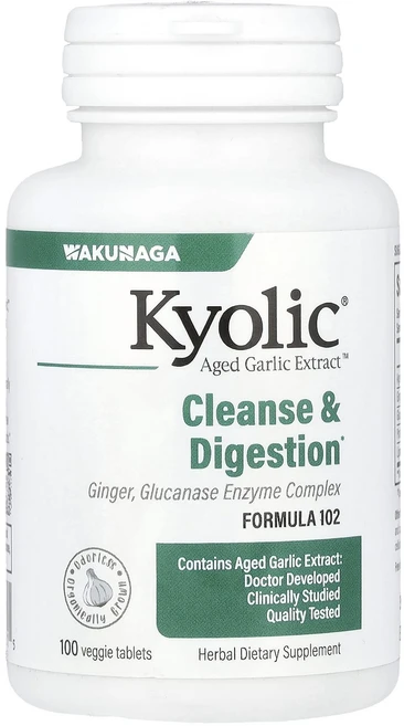 Kyolic Aged Garlic Extract™ 정화 및 소화 기능 포뮬라 102 베지 정제 100정, KyolicAgedGarlicExtract™정, 1개 - 쿠팡