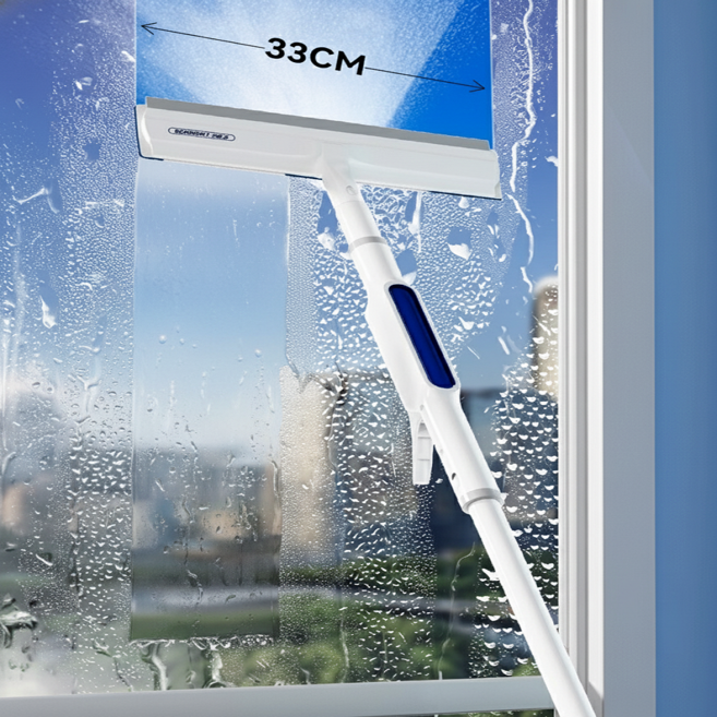 BOOMJOY 유리창닦이 청소용품 길이조절 베란다창닦이 밀대 유리청소도구, 흰색, 1개