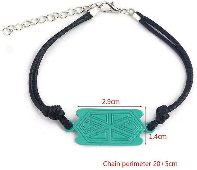 레이디버그 블랙캣 미라클 스톤 코스프레 목걸이 열쇠고리 귀걸이 장식, 방패 녹색 팔찌 】, 1개