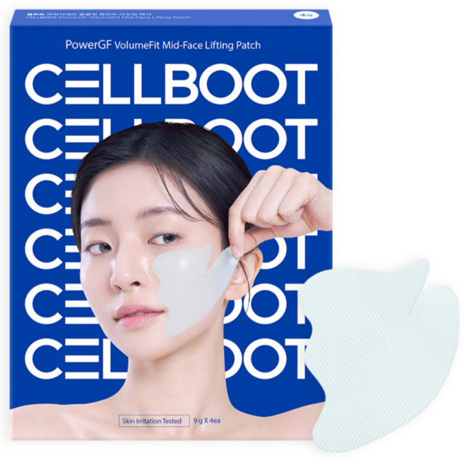 셀부트 파워GF 중안부 팔자주름 패치 볼륨 탄력 리프팅 주름 마스크팩, 1개, 4개입