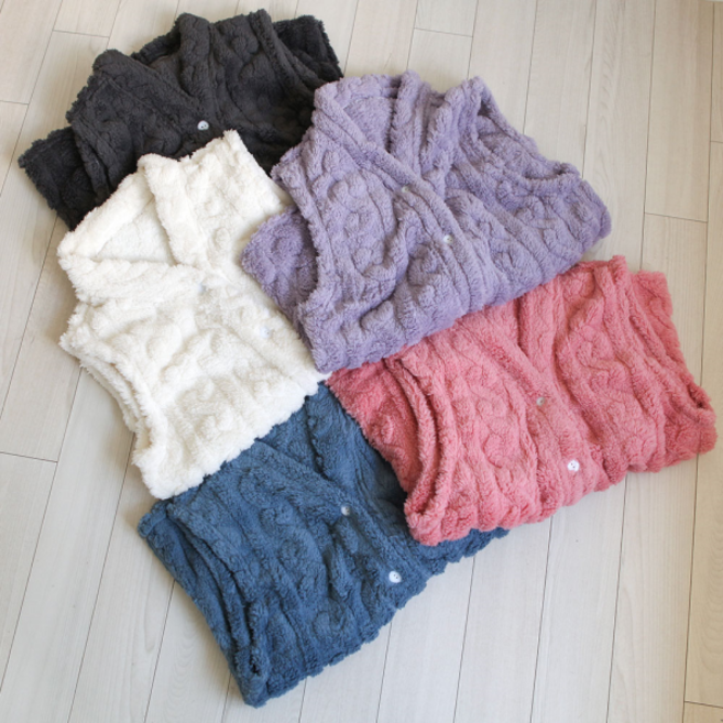 글램공감 몽글몽글 겨울 밍크 수면조끼 홈웨어 파자마 5colors