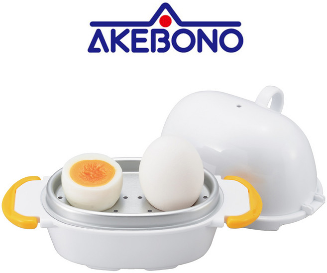 아케보노 전자레인지 간단 조리 삶은 계란 찜기 2구, 1개, White