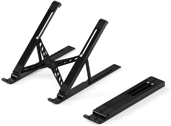 COOLCOLD 휴대용 스탠드 7단 높이조절 노트북 거치대, 블랙, 1개