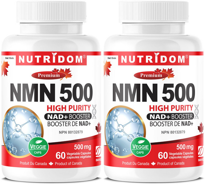 (2병) 뉴트리돔 NMN 500 엔엠엔 500mg NAD+ BOOSTER 니코틴아마이드 60베지캡슐 캐나다 직구, 2개, 60정