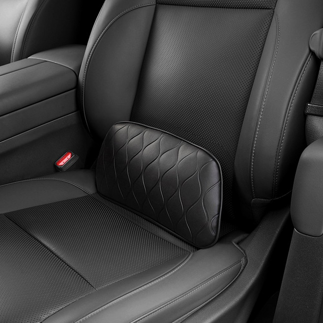 이엠비 차량용 허리 요추받침대 등받이쿠션, 1개, 블랙 - S 패턴