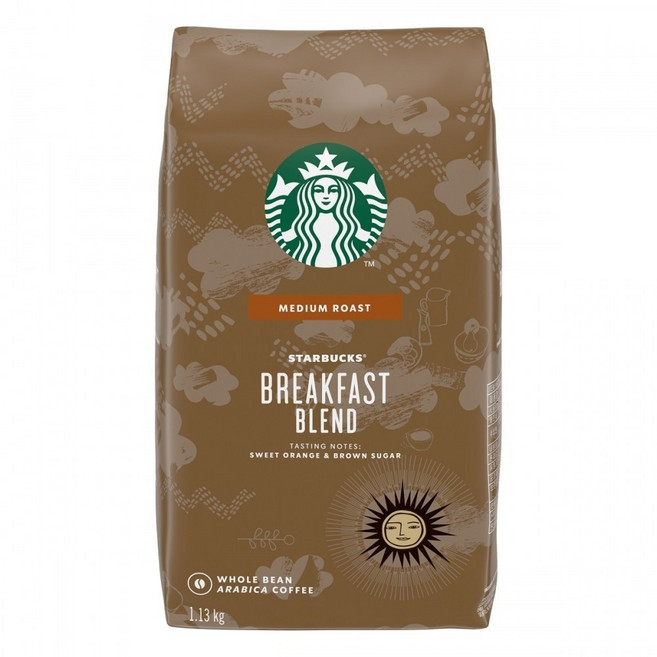 코스트코 스타벅스 커피 블랙퍼스트 모닝 원두 미디엄 로스팅 블렌드 커피콩 대용량 STARBUCKS COFFEE WHOLE BEAN, 상세페이지 참조, 1.13kg, 1개