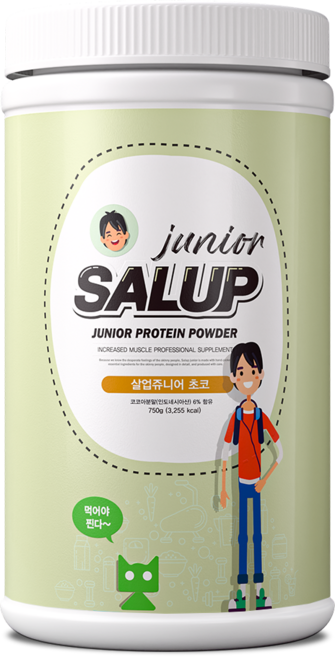 [특허받은 키즈단백질]마른아이 살찌는보충제 성장기 어린이 단백질보충제 살업쥬니어 초코맛, 750g, 1개