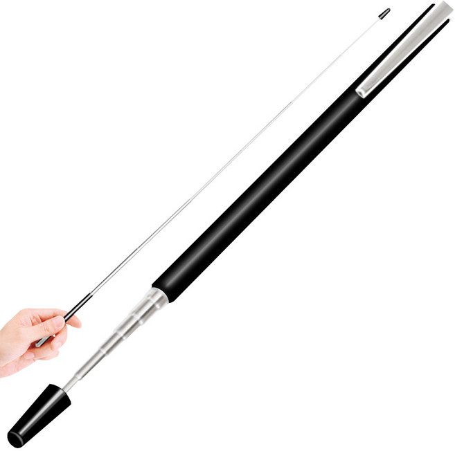 작고 견고한 7단 65cm 안테나 지시봉 블랙, 1개