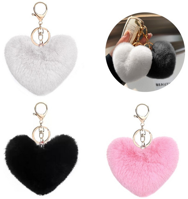 도나토르 하트 퍼 키링고리 악세서리, 1개, 블랙