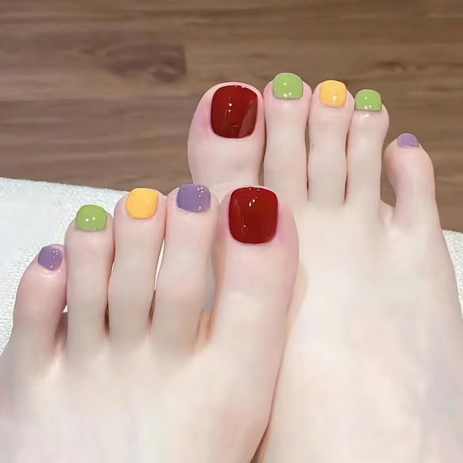 잇템샵 100여종 바캉스 페디큐어 네일팁 셀프 네일 아트 패디팁+글루+양면테잎 세트상품, 2차패디팁-134, 1개