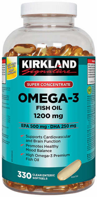 커클랜드 코스트코 대용량 오메가3 1200mg 피쉬오일 330정, 1개