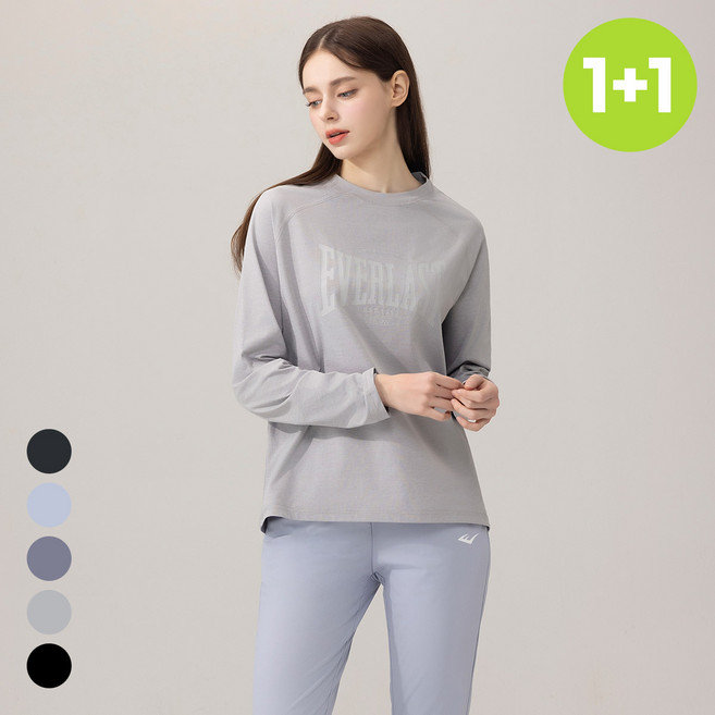 에버라스트 1+1 여성 맨투맨 티셔츠 나그랑 9부 긴팔티