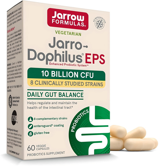Jarrow FORMULAS 賈羅公式 Dophilus EPS 100億益生菌素食膠囊, 60錠, 1個