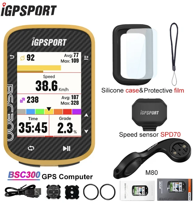 IGPSPORT-IGS520 iGS320 iGS50S 컴퓨터 ANT 무선 자전거 속도계 블루투스 GPS 경로 네비게이션 스마트 알림 주행 거리계, BSC300 with SPD70, 1개