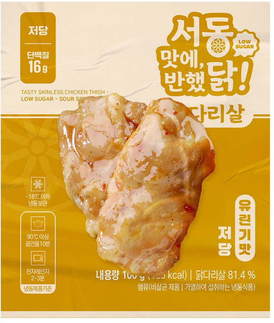 서동 맛에 반했닭 저당 닭다리살 유린기맛, 30개, 100g