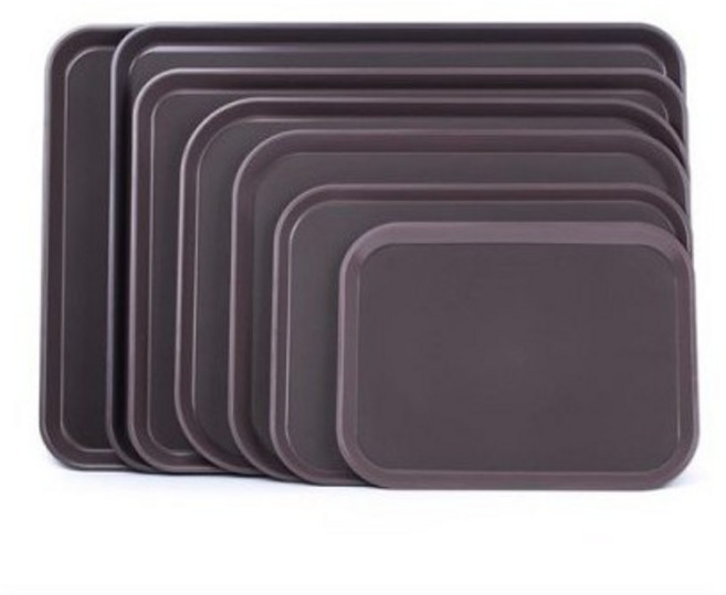 진성 업소용 논슬립 사각 쟁반 사이즈 PC 밤색