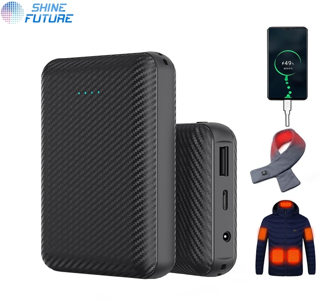 SHINEFUTURE 휴대용 충전기 외장 배터리 팩 발열 조끼 휴대폰 충전 DC7.4V 보조배터리 20000mAh, 01 1pc, 01 20000mah, 01 빠른