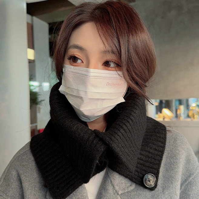 목토시 목도리 겨울 방한 단추 니트 넥워머 머플러 케이프 골지 목도리