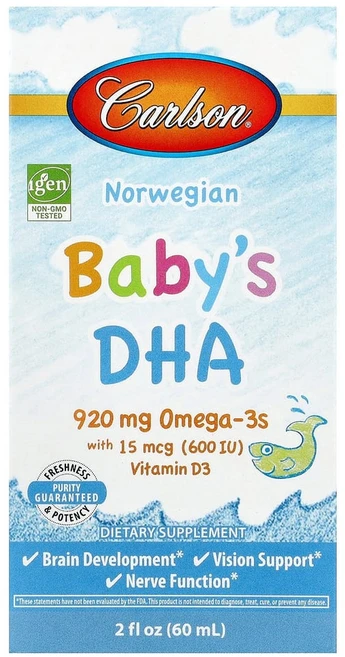 칼슨 노르웨이산 유아용 DHA 60ml (2fl oz), 1병 - 쿠팡
