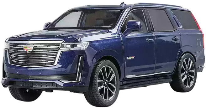 다이캐스트 1:24 캐딜락 에스컬레이드 5세대 SUV 합금 풀백 자동차 모형, 1개, 블루
