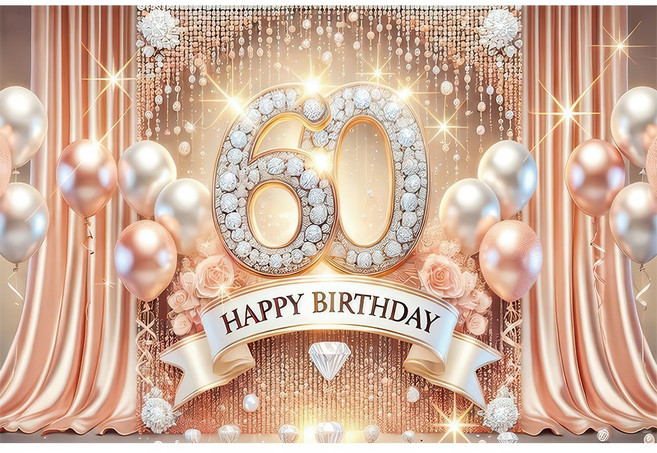 태쓰 생일 파티 현수막 남아 여아 엄마 아빠 생일 배너 2, 환갑