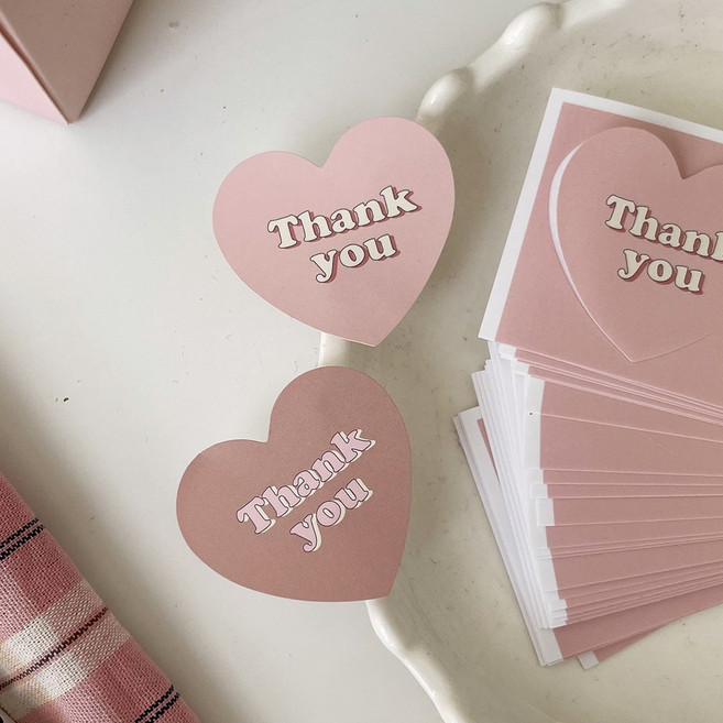 땡큐 감사 스티커 하트 감성 스티커 100매
