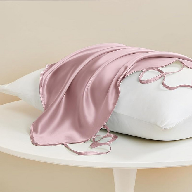 THXSILK 텍스실크 실크 베개커버 100% 천연 실크 53x75cm 핑크