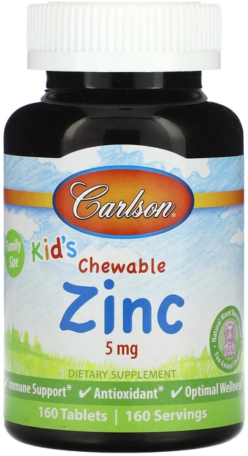 Carlson 어린이용 츄어블 아연 천연 혼합 베리 5mg 160정, Carlson어린이용츄어블아연천연혼합베리5mg160정, 1개 - 쿠팡