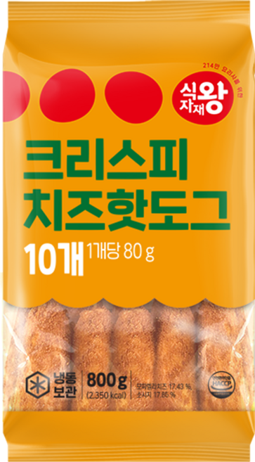 식자재왕 크리스피 치즈핫도그, 800g, 1개
