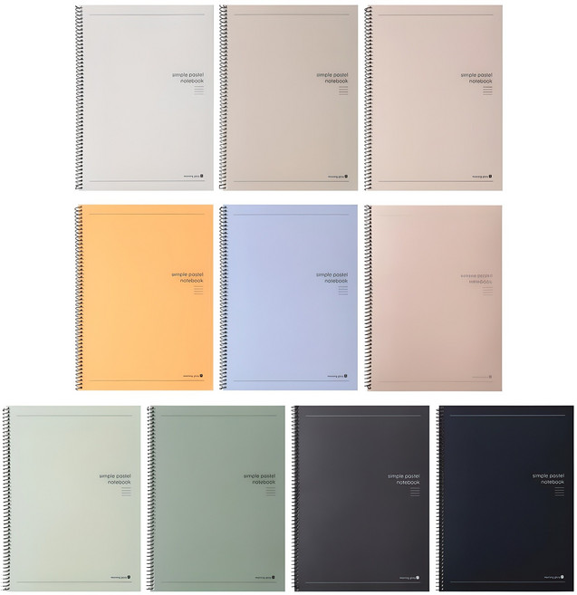 모닝글로리 원링 심플파스텔 스프링노트 10종 세트, 혼합색상, 1세트