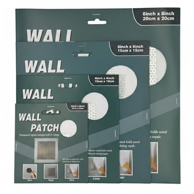 셀프 벽면 구멍 보수 월패치 / 벽보수 알루미늄 조인트 망사 퍼티 빠데 수리 파손 메우기 테이프, 1개