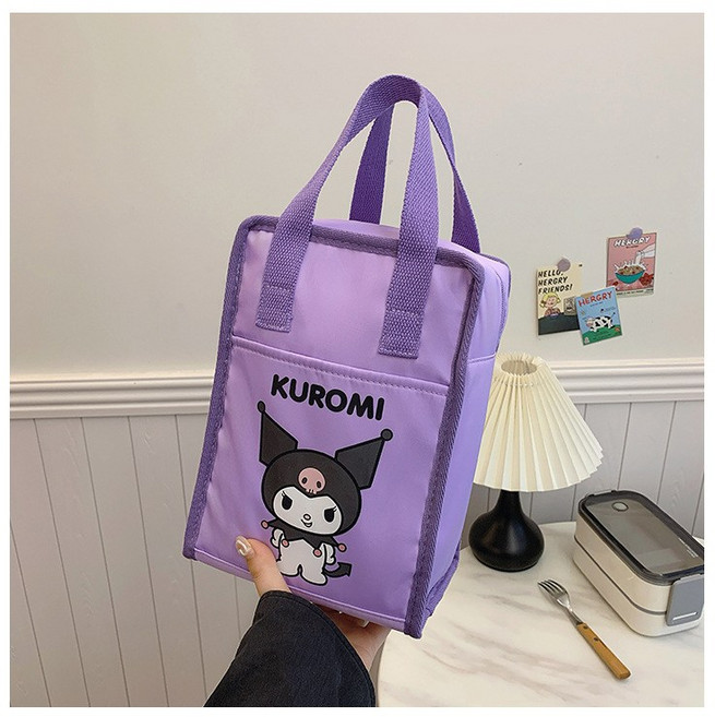 산리오 도시락 가방 보온 보냉 가방 직장인 학생 소풍 나들이 시나모롤 소형, 쿠로미, 1개