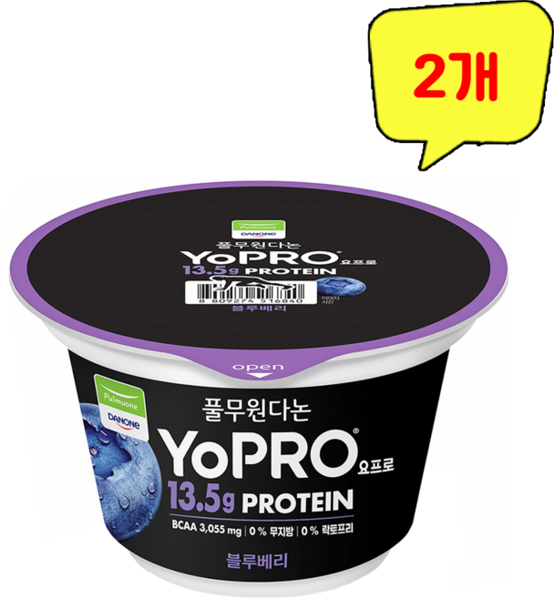 풀무원다논 요프로 컵 블루베리, 2개, 150g