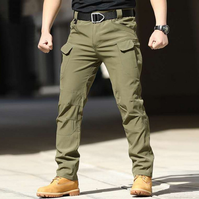 히트세븐 스판 전술바지 택티컬 일자 카고 작업복 카고 팬츠 빅사이즈 IX771, 카키