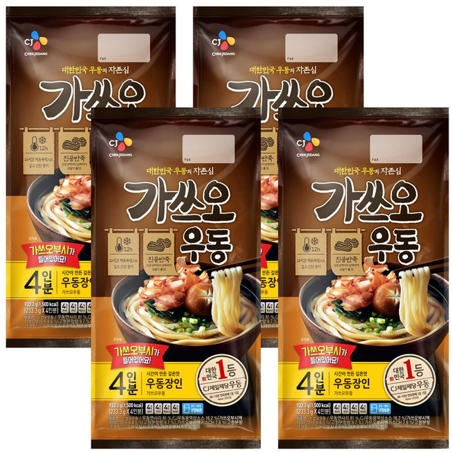 [CJ제일제당] [CJ 제일제당]가쓰오우동4인분933.2gX4, 933.2g, 4개
