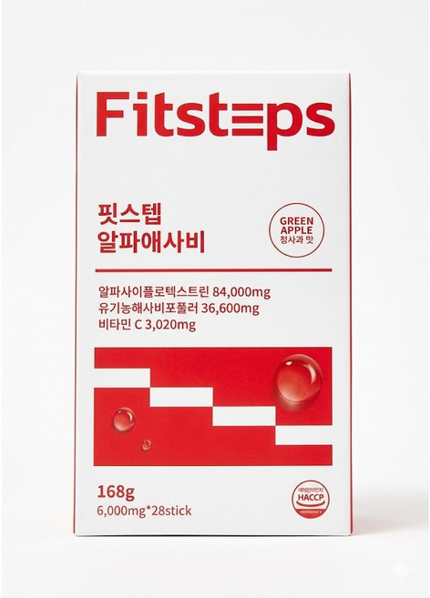 알파CD 애사비 초고함량 함유 유기농 애플사이다비니거 핏스텝 알파애사비 사은품 피쉬콜라겐 1포 증정!!, 1박스, 168g