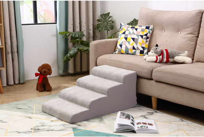 Focus on Pet 寵物樓梯 寵物斜坡 狗狗專用 硬海綿樓梯 高度25-50cm, 灰色, 1個