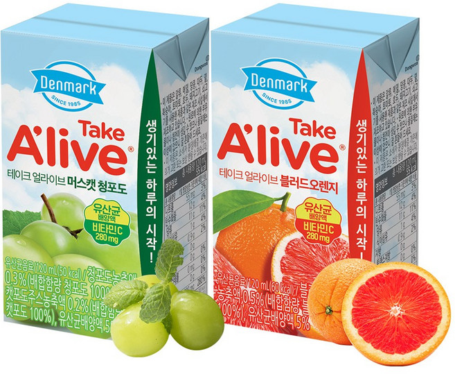 [동원] 덴마크 테이크얼라이브 머스캣청포도 블러드오렌지