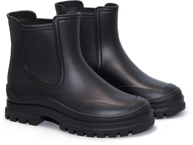 C&D 全防水厚底切爾西雨靴 短筒防滑舒適 黑色 尺寸39