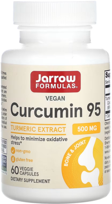 자로우 포뮬러스 커큐민 95 500 mg 60 식물성 캡슐 강황 추출물, 60정, 1개