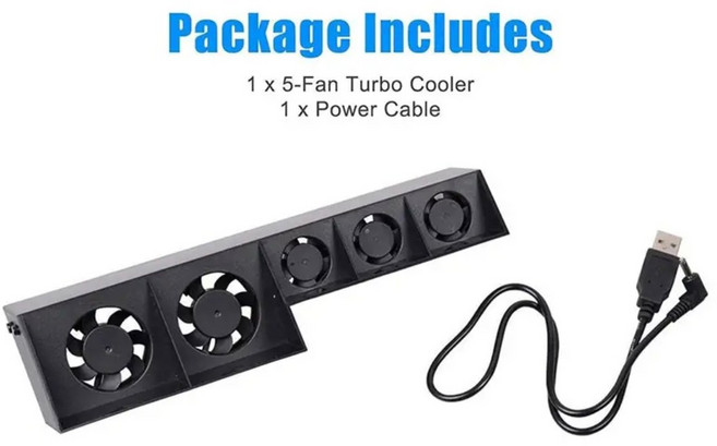 USB 외부 쿨러 냉각 게임 콘솔 제어 온도, 01 Black, 1개