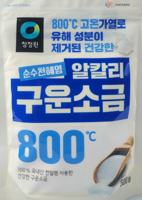 청정원 순수천혜염 알칼리 구운소금 500g, 3개