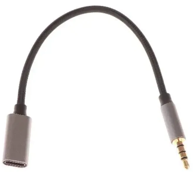 USB C 포트 케이블 변환 이어폰 마이크 3.5mm 남성-타입C Aux 오디오 어댑터가 포함된 1개 휴대폰 태블릿, 03 20CM