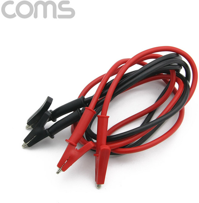 Coms 악어 클립 케이블 약 1m 적/흑 2선 BF197, 1개